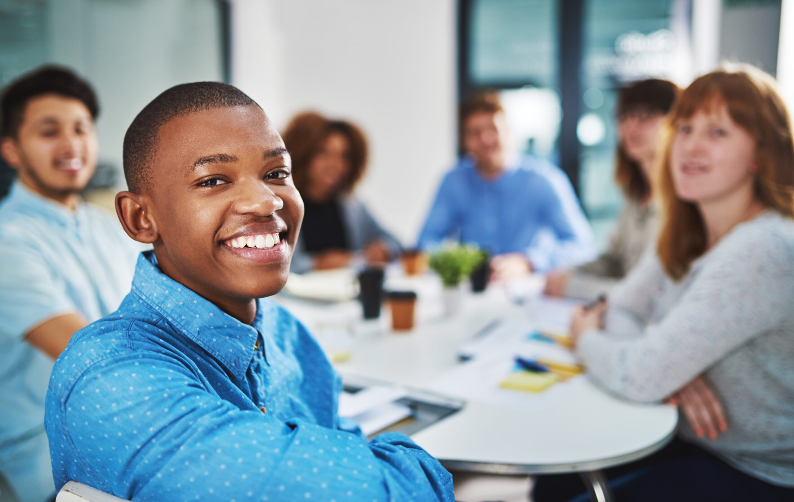 Students at their sales internship